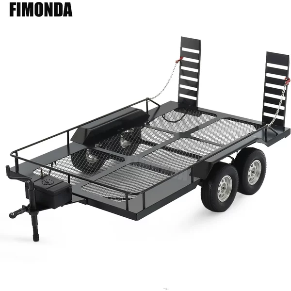 Kit de remorque en métal à l'échelle 1/10 pour RC Rock Crawler Axial SCX10 D90 Wrangler TRX4 TRX6 Redcat GEN8 RGT 86100 SMT CFX CC01 CC02 LC80