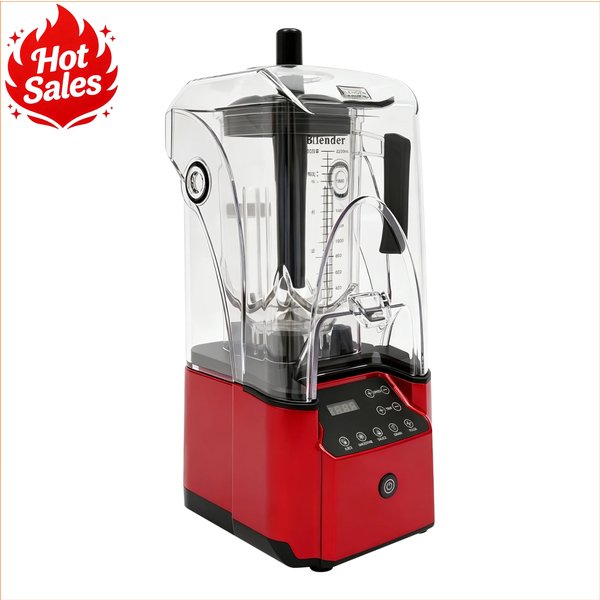 Bymaocar Professioneller Smoothie-Mixer 2200W Schallgedämpfter Standmixer 220V Kupfermotor 6 Klingen Edelstahl Timer-Steuerung 2L PC-Behälter Eiscrusher Kommerzieller Milchshake-Maker für Bar Café