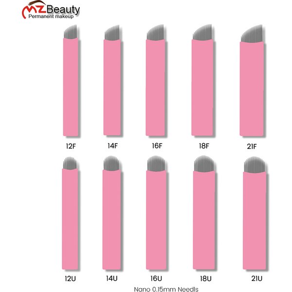 Nano Microblading Needles 0.15MM Tattoo Eyebrow Blades Microblade Embroidery Agulha Nanoneedles For 3D Hair Strokes 50PCS