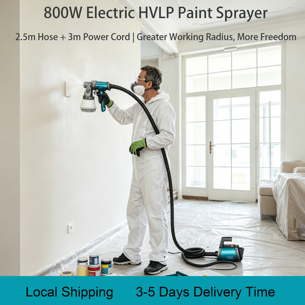 800W Elektrische HVLP-Farbspritzpistole 1200ml/min HVLP-Pistole mit 4-Düsen-Set & Schultergurt Reduziert die Belastung der Hand für Hausanstriche, Schränke, Zäune, Wände, Innenräume