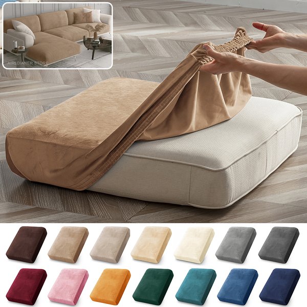 Housses de canapé en velours Super doux, housse de luxe unie et extensible pour salon, étui de Chaise longue anti-poussière, respectueux des animaux de compagnie