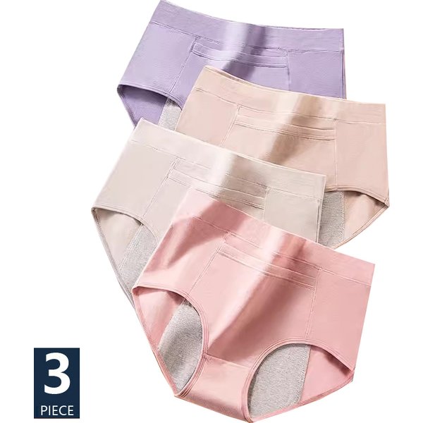 3Pcs/Set Women's Menstrual Panties Physiological Pants Leak Proof Underwear Ladies Period Panty High Waist Cotton Briefs