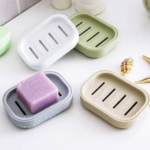 Double Layer Square Soap Dish with Cover Plastic Drain Soap Box Household Bathroom Travel Simple Portable Creative Storage TMZ