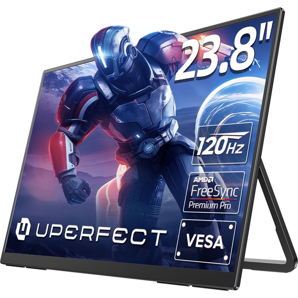 UPERFECT 24 Zoll 120 Hz tragbarer Gaming-Monitor FHD 180 ° Einstellbares großes Laptop-Display, externer zweiter Bildschirm für PC-Telefon, Steamdeck