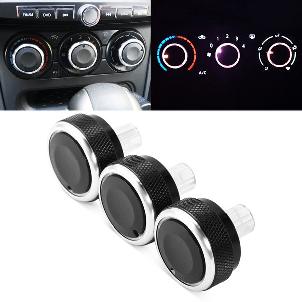 For Nissan Qashqai 2012 Aluminum Alloy Air Conditioning Knob 3pcs/set AC Knob Heat Control Switch Button Knob Car Styling