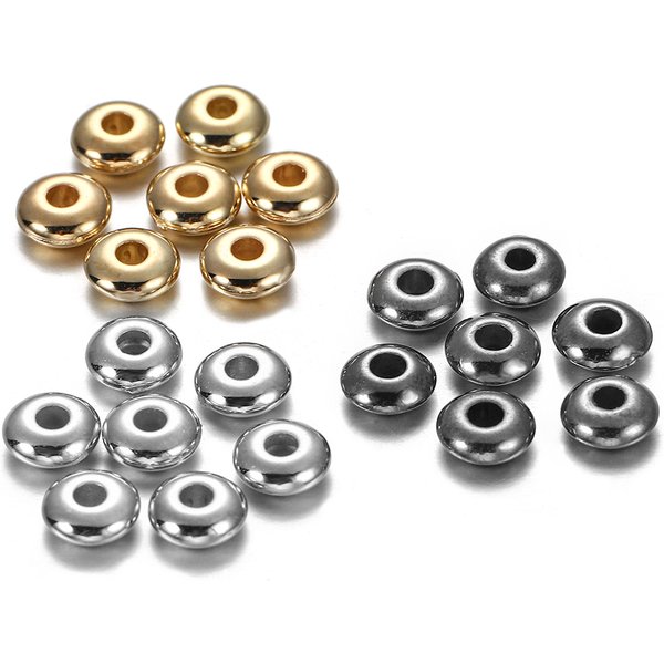 200-400Pcs CCB Multiple Styles Charm Spacer Beads Wheel Bead Flat Round Loose Beads For DIY Jewelry Making Supplies Accessories