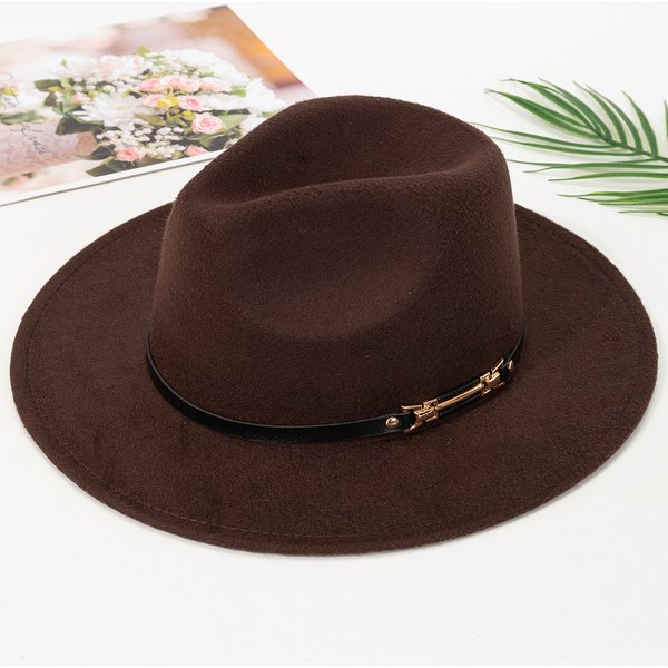 New Fashion Elegant Jazz Hat Woolen Hat Women's Spring Autumn Winter Woolen Fabric Vintage Literature Peaked cap