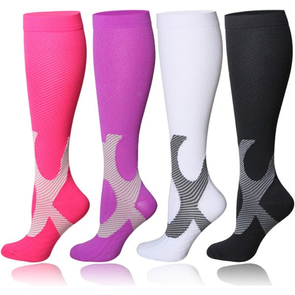 Bas de Compression pour hommes et femmes, chaussettes de sport Marathon, de randonnée, 20-30 mmHg, adaptées aux vols, grossesse, varices gonflées