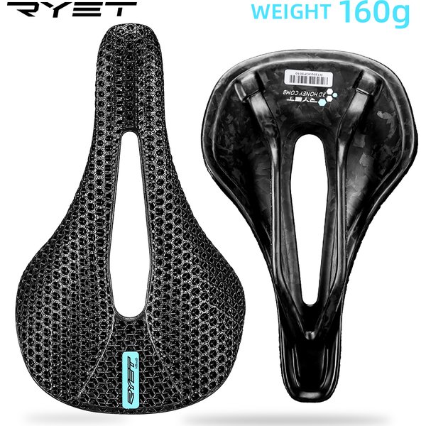 RYET 3D Gedruckt Fahrrad Carbon Sattel 140mm 142mm Super Licht Straße MTB Racing EVA Sättel Fahrrad Sitzkissen radfahren Sitzteil
