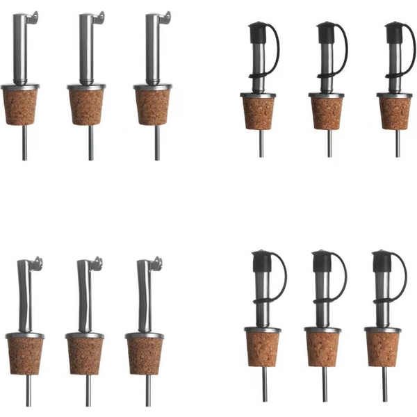 Bouchon de bouteille en acier inoxydable, couvercle verseur de vin, verseur d'huile d'olive, bec distributeur, joint sous vide en liège, bouchon anti-fuite, outils de cuisine