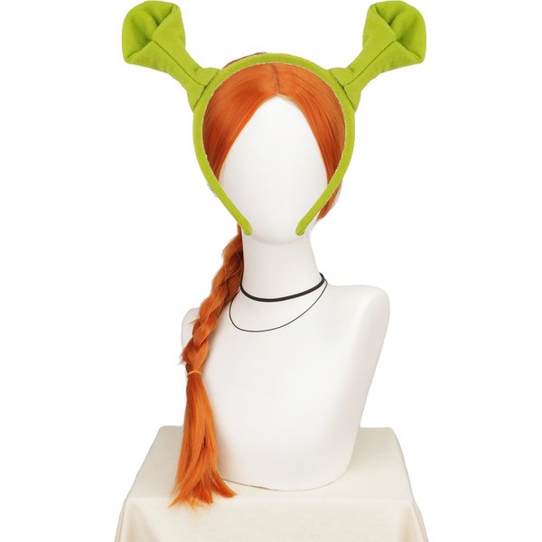 Perruque synthétique ou accessoires de fée fantaisie pour Halloween, mascarade, cosplay de la princesse Fiona pour filles et femmes adultes, oreilles vertes Shrek