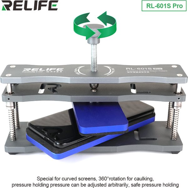 RELIFE RL-601S Pro Druckhaltende Reparaturvorrichtung für Abdichten, spezielle Druckhaltung für flache und gebogene Sichtschirme