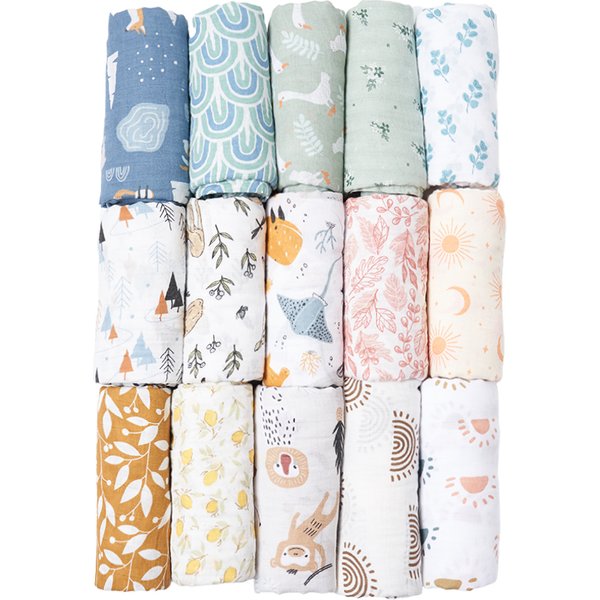 Happy Flute 2022 New Sunshine Design Baby Swaddle Muslin Blanket For Newborn Girls and Boys With 100% Cotton