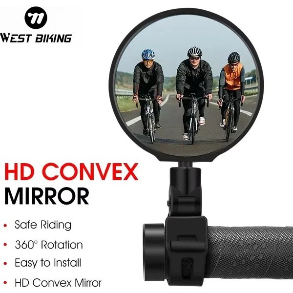 WEST VÉLO Universel Vélo Rétroviseur 360 Degrés Réglable Rétroviseur Vélo Accessoires Vélo Guidon Miroirs