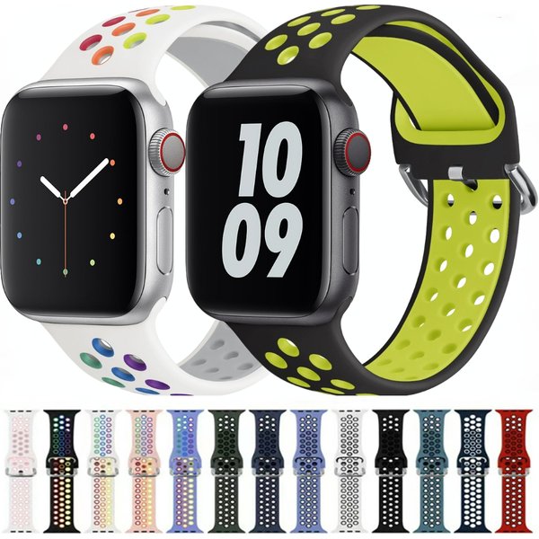 Bracelet en Silicone pour Apple Watch, 45mm 41mm 49mm 44mm 40mm 46mm 42mm, Bracelet de Sport iWatch série 11 10 Ultra 9 8 7 6 5 4 SE 3