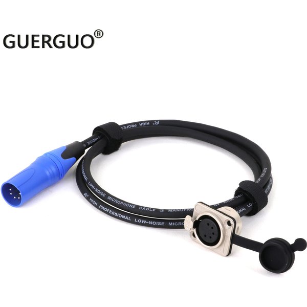 D-Typ 5-Pin XLR-Buchse für die Montage in der Platte auf XLR-Stecker, Durchgangskabel in verschiedenen Farben, 5-Pin XLR-Durchgangskonverter für Mikrofone.