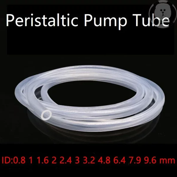 1/5M Peristaltic Pump Tube ID 0.8 1 1.6 2 2.4 3.2 4.8 6.4 7.9 9.6 MM Soft Silicone Hose Flexible Food Grade Nontoxic Transparent