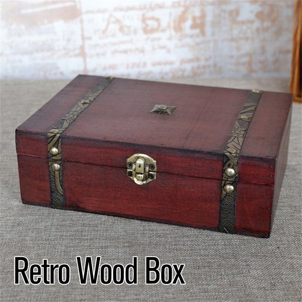 Coffre au trésor Vintage en bois, boîte de rangement de bijoux avec serrure, coffrets cadeaux Pirate, organisateur, conteneur cadeau décoratif