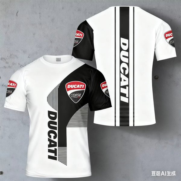 3D-gedrucktes T-Shirt für Herren, lässig, kurzärmelig, Streetwear, beliebte Mode, Outdoor-Rennanzug, Oberteil, Motorrad, für Ducati Panigal