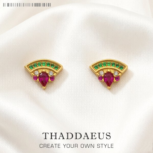 Watermelon Gold Stud Earrings,Europe Bohemia Glam Fine Jewerly For Women Sweet And Stylish Gift In 925 Sterling Silver