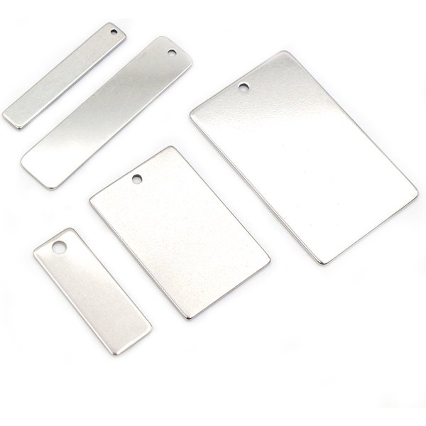 Breloques rectangulaires en acier inoxydable 316, 10 pièces/lot, ne se décolore pas, pour collier, pendentif, fabrication de bijoux à faire soi-même