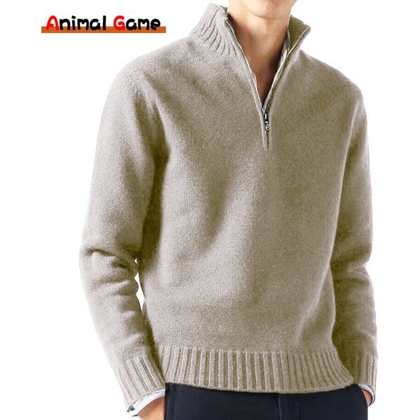 Autum Men Turtlenecks Sweaters Knitwear Pullovers Solid Color Long Sleeved Sweater Male Casual Daily Warm Coats
