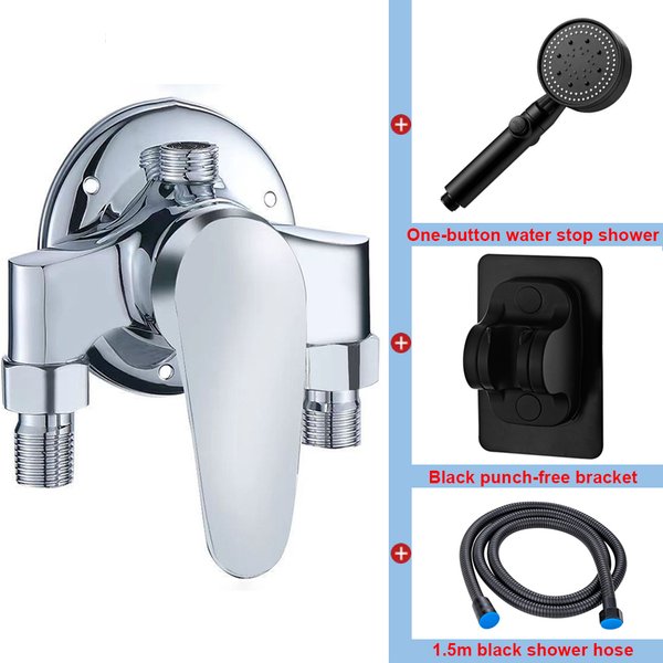 Robinet mitigeur d'eau chaude et froide G1/2 ", baignoire-douche, ensemble de salle de bains, robinet chromé monté sur comptoir, ensemble de douche de bain