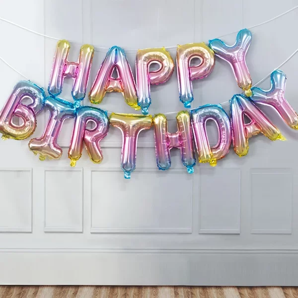 ATG 13 pièces or Rose anniversaire ballon feuille lettre ballons ensemble joyeux anniversaire décoration couleur Caramel Globos enfants fête Supplie