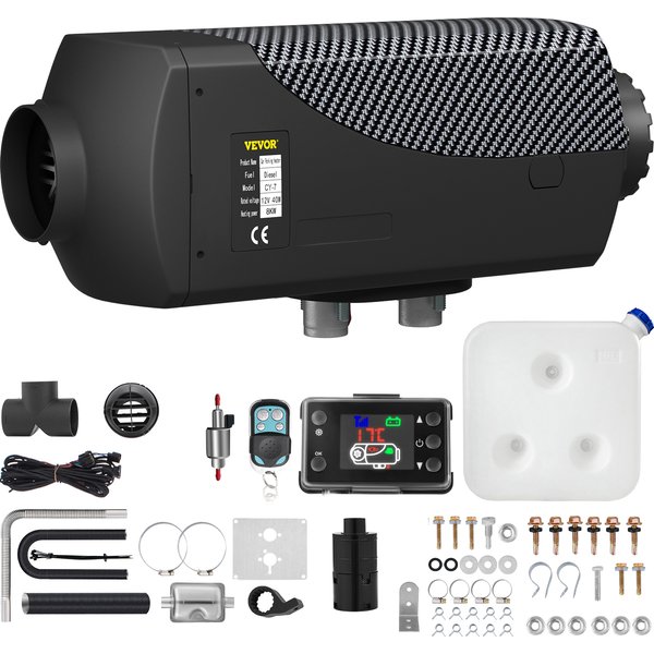 SucceBuy 8 kW Diesel-Lufterhitzer, Schalldämpfer, Dieselheizung, 12 V, ferngesteuerte Diesel-Standheizung mit LCD-Schalter für Auto, LKW, Boot