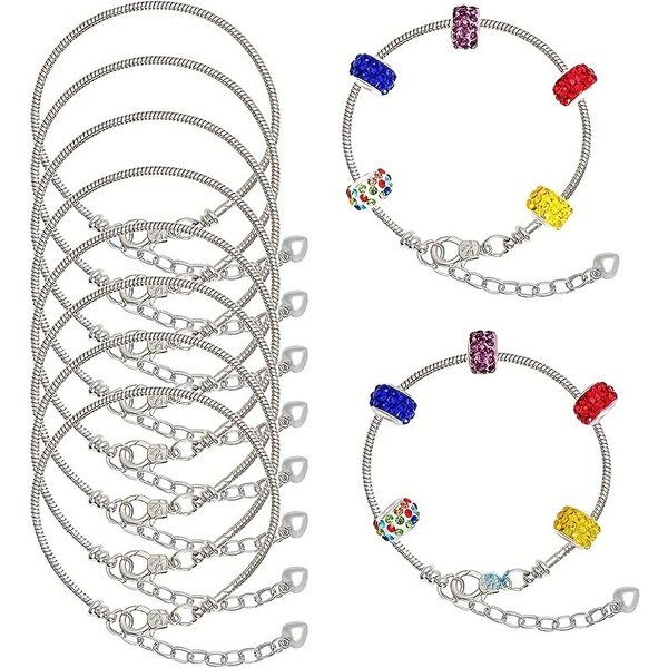5 Stück Gold Silber Armband Einfaches zartes Schlangenkettenarmband für Frauen mit Herz Hummer für DIY Original Armband