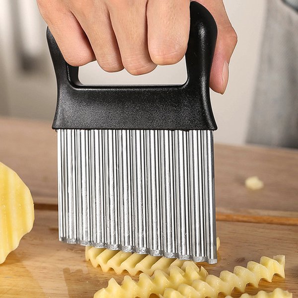 Edelstahl Kartoffelschneider Wellenmesser Pommes Frites Slicer Gemüseschneider Pommes Frites Schneiden Küchenwerkzeuge Zubehör