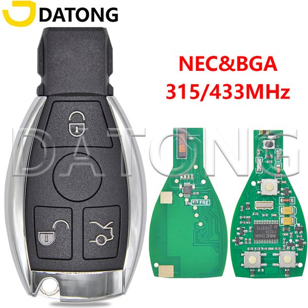 Datong World Zdalny kluczyk samochodowy do Mercedes Benz W203 W204 W205 W210 W211 W212 W221 W222 A B C E S Class BGA &NEC 315/433Mhz Card