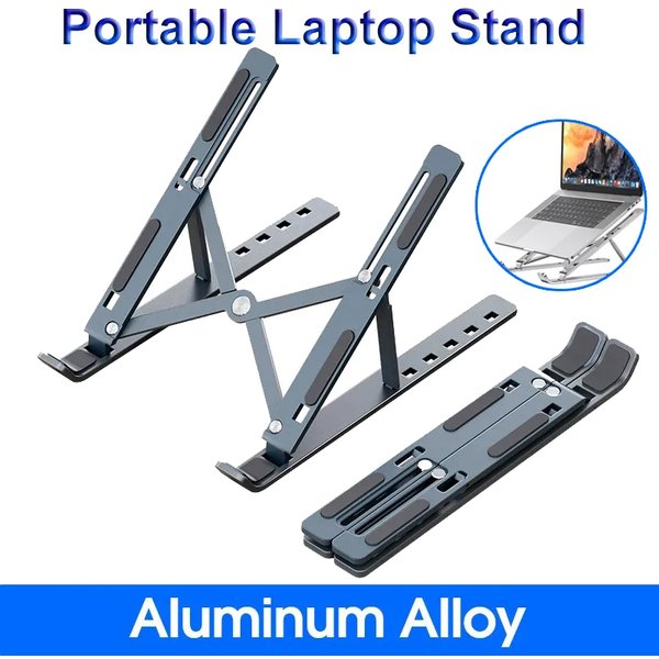 Faltbarer Laptop-Ständer, verstellbar, tragbar, Notebook-Halterung, Stützbasis, Halterung aus Aluminiumlegierung für MacBook, Laptop, PC-Zubehör