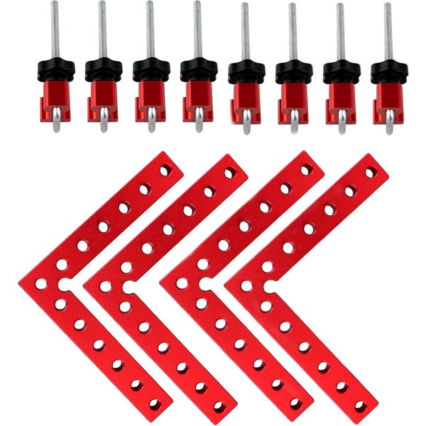 4er-Pack 90-Grad-Positionierungsquadrate aus Aluminiumlegierung, rechtwinkliger Clip, L-Typ-Eckklemme, Holzbearbeitung, Tischler-Klemmwerkzeug