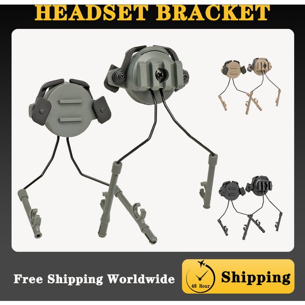 Tactical Fast Rail Mounts Headset Rail Adapter Headset Holder Set Shooting Helmet 360 Rotation Helmet Rail Suspension Bracket