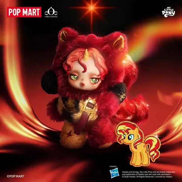 POP MART SKULLPANDA x My Little Pony Seria Pluszowa Zawieszka Mystery Box Oryginalny Blind Box Figurki Niespodzianki Ozdoba do Torby