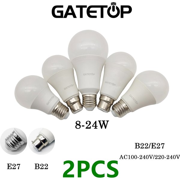 2 pièces/lot ampoule Led lampes E27 B22 AC120V/AC220V puissance 8W 9W 10W 12W 15W 18W 20W 24W blanc chaud blanc jour blanc froid lampes pour la maison