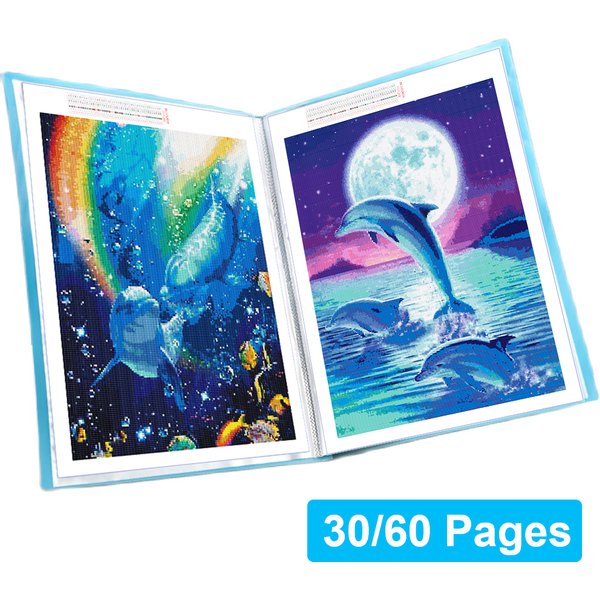 30/60 Pages Diamond Painting Storage Book Clear Pockets Folder Photo Album Large Capacity School Office Data Storage Organizer
