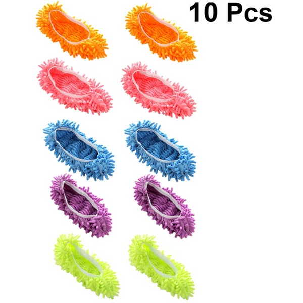 10PCS Chenille Staub Mopp Hausschuhe Fuß Socken Mopp Kappen Multi-Funktion Boden Reinigung Faul Schuh Abdeckungen Staub Haar reiniger