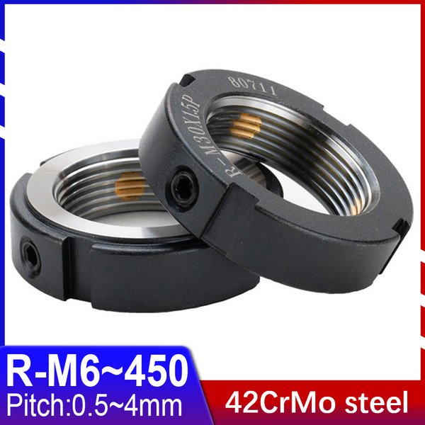 42CrMo Präzision R-typ Radiale Schloss Mutter Schloss Mutter CNC Maschine Werkzeug Schraube Schraube Lager Anti-rückkehr anti-lose Runde Mutter R-M6 M8