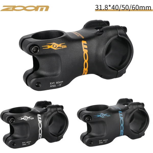 ZOOM Fahrrad Vorbau 40/50/60mm Länge Vorbau Für 28,6mm Vorne Gabel Steuerrohr MTB Rennrad-3 Grad 3D Schmieden Integrierte Vorbau Fahrt