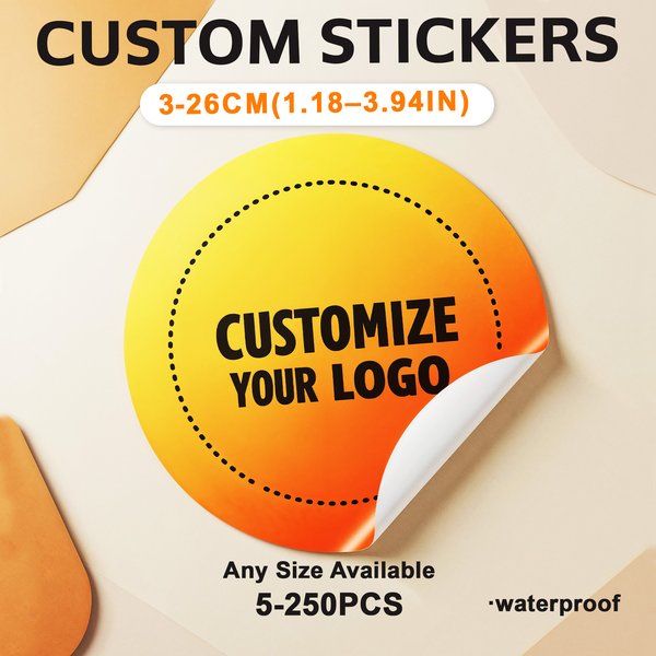 Autocollants personnalisés ronds, étiquettes de Logo personnalisées imperméables pour anniversaire de mariage, emballage d'enveloppe de boîte-cadeau