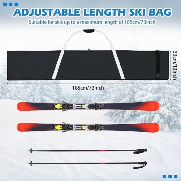 Geräumige, wasserdichte Snowboard-Tasche, verstellbare, schützende Skitasche, tragbarer, staubdichter Snowboard-Träger für Skireisen