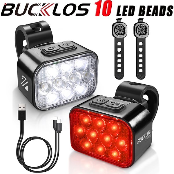 BUCKLOS Fahrrad Rücklicht Front Licht 1100 mAh LED COB Wasserdichte Fahrrad Lampe USB Aufladbare Mtb Rennrad Rücklichter Fahrrad Teile