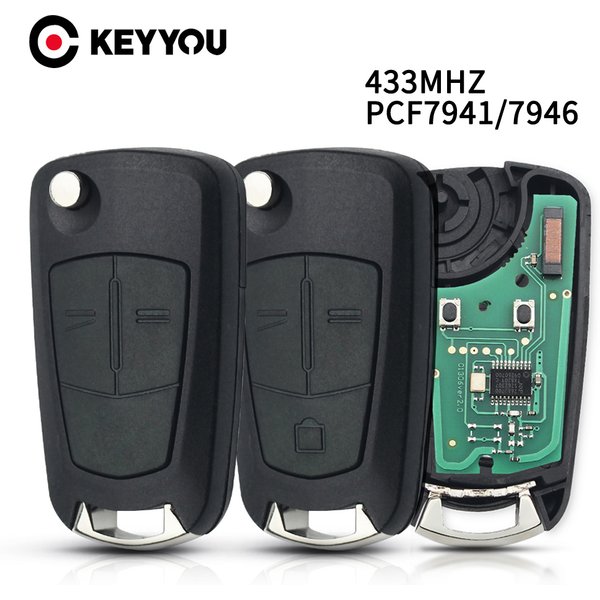 KEYYOU Flip Remote Car Key 433Mhz For Opel/Vauxhall Astra H 2004-2009 Zafira B 2005-2013 Vectra C 2002-2008 Corsa D 2007-2012