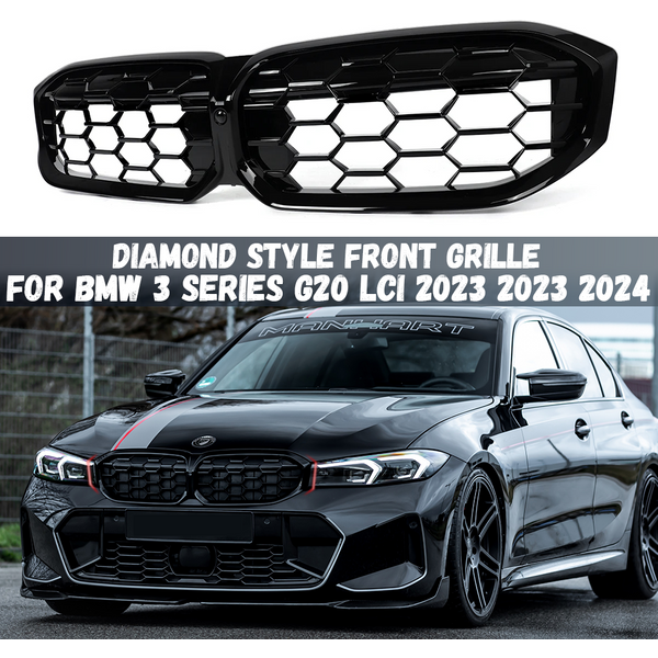Calandre avant de pare-chocs avant de voiture, Style diamant, pour BMW série 3 G20 G21 LCI 2023 2024 2025 330i 320d M340i