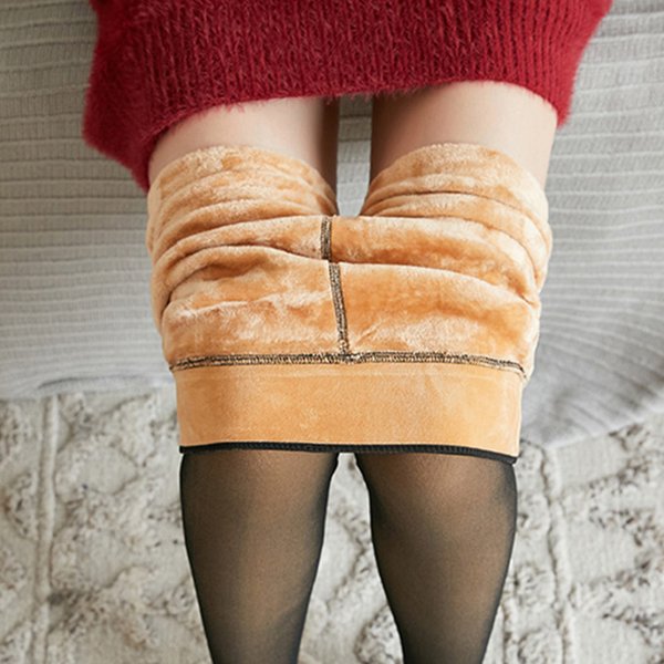 Thicken Plus Size Winter Warm Leggings Women Fleece Tights Women Sexy Elastic Translucent Thermal Pantyhose Slim Velvet Stocking