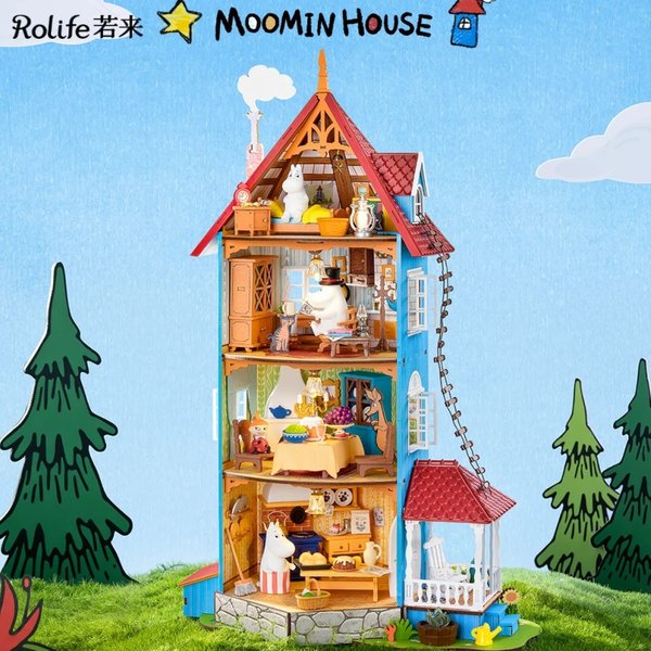 Rolife Nowa seria klocków budowlanych Moomin House, model do składania Sniff i Little My, zabawki, dekoracje na biurko, prezenty