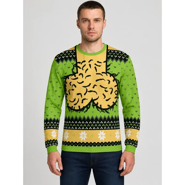 Men's and Women's Long-Sleeved Feather T-Shirt 2026 New Style Ugly Christmas Style Round-neck Sporty Casual Hoodie Mens T Shirts
