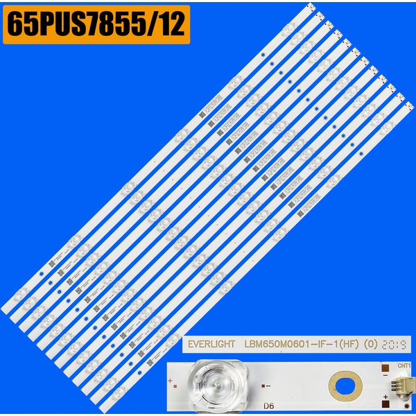 Bande de rétroéclairage LED pour 65PUS6704 65PUS7805/12 65PUS7855/12 65PUS7304 LB-GM3030-GJ0D226512X6PCT9-Y 65PUS6754/12 65PUS7805